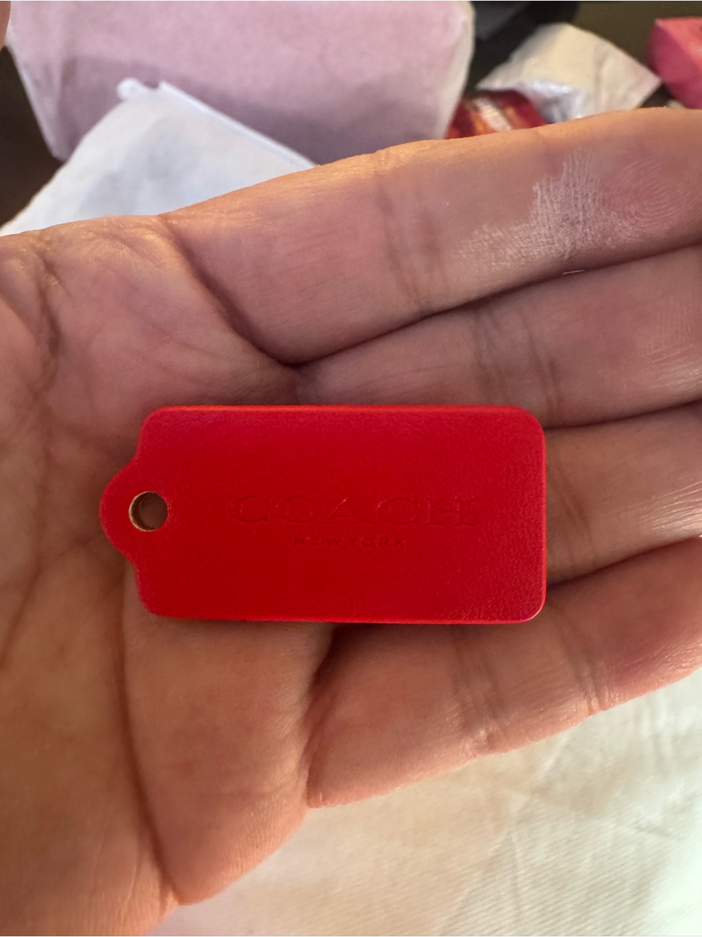 Coach Red Hang Tag New